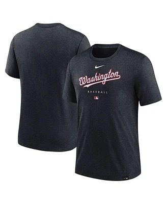 Nike Men's Heather Navy Washington Nationals Authentic Collection Early Work Tri-Blend Performance T-Shirt