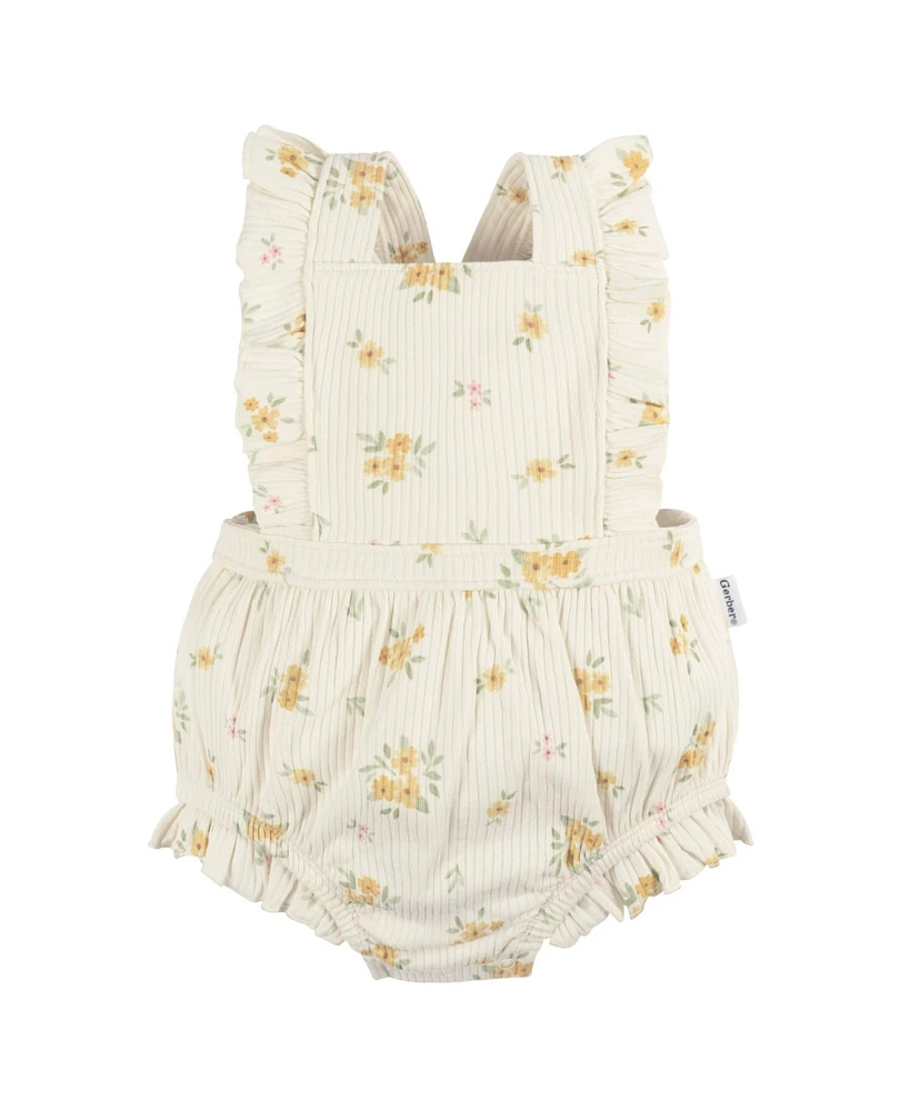 Gerber Baby Girls Sleeveless Ruffle Romper