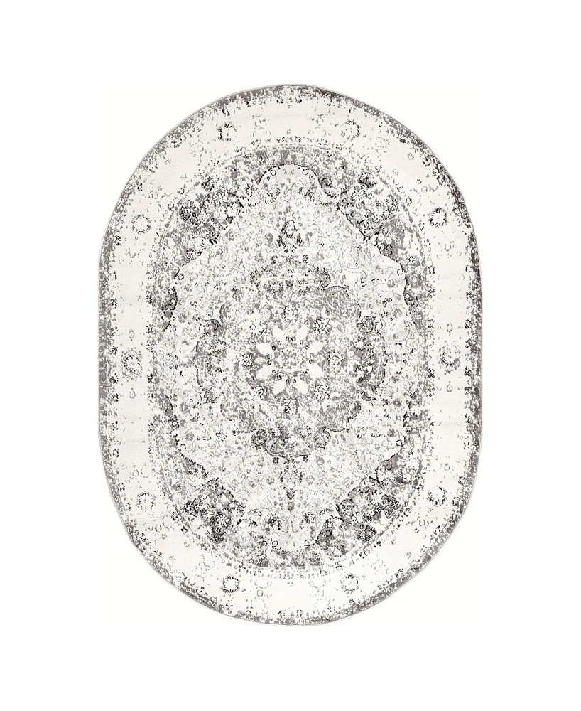 Main Street Rugs Lyon LYN830 5'x7' Oval Area Rug