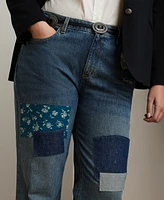 Lauren Ralph Plus Patchwork Boyfriend Jeans