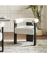 Hulala Home Modern Georg Boucle Lamb Wool Dining Chair