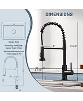 Mondawe Single Handle Pull Down Sprayer Kitchen Faucet with Touchless Sensor, Deckplate Included