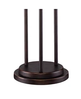 Franklin Iron Works Libby Modern Industrial Tree Floor Lamp Standing 66" Tall Oiled Bronze Metal 3-Light Amber Seedy Glass for Living Room Reading Bed
