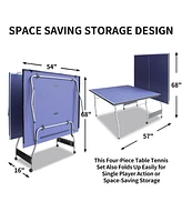 Streamdale Furniture Foldable Midsize Table Tennis Table with Paddles, Net, Balls