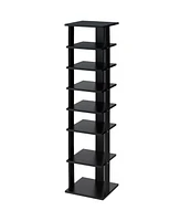Costway Wooden Shoes Storage Stand 7 Tiers Shoe Rack Organizer Multi-shoe Rack Shoebox