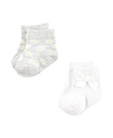 Hudson Baby Baby Girls Sock and Headband 12pc Set, Daisy, 0-9 Months