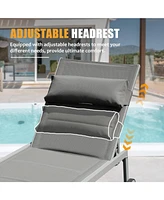 Premium Textile & Aluminum Lounge Chair Adjustable