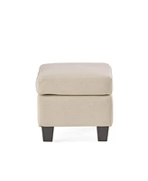 Cozy and Chic Ottoman Upholstered Elegance, Birch Wood Charm