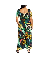 City Chic Women's Erica Print Jumpsuit