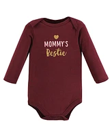 Hudson Baby Baby Girls Cotton Long-Sleeve Bodysuits, Steal Your Heart