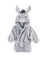 Hudson Baby Boys 2Pc Plush Animal Face Bathrobe, Pirate Elephant 0-9 Months