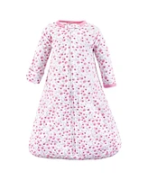Hudson Baby Girls Cotton Long-Sleeve Wearable Sleeping Bag, Sack, Blanket