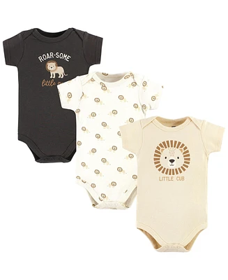 Hudson Baby Boys Cotton Bodysuits, 3-Pack