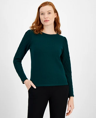 Anne Klein Women's Diamond-Sleeve Sweater