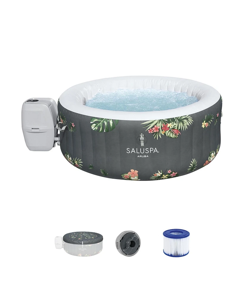 Bestway SaluSpa Aruba AirJet Inflatable Hot Tub with 110 Soothing Jets, Gray