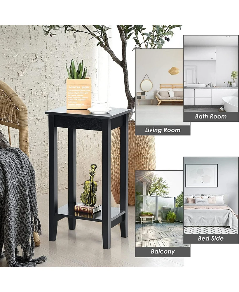 Slickblue Set of 2 Versatile 2-Tier End Table with Storage Shelf