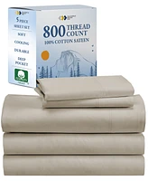 California Design Den Luxury Bed Sheets Set - 800 Thread Count 100% Cotton Sheets, Deep Pocket, Soft