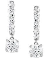 Grown With Love Lab Grown Diamond Dangle Small Hoop Earrings (1-1/2 ct. t.w.) in 14k White Gold