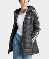 Adidas Women's Essentials 3-Stripes Light Down Hooded Jacket