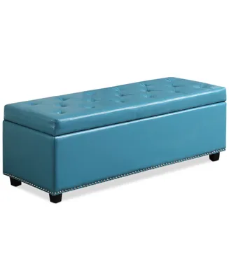 Hayes Faux Leather Storage Ottoman