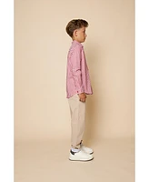 B by Brooks Brothers Big Boys Gingham Woven Long Sleeve Oxford Shirt