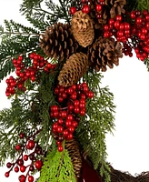 National Tree Company Christmas Joy Half Wreath, 24 Inches