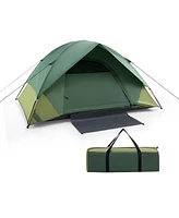 Slickblue 2-person Camping Tent w/ Removable Rain Fly and Double-layer Door-Green