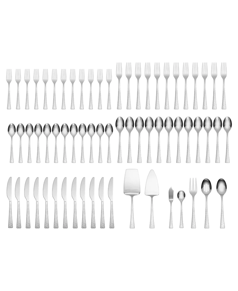 Cambridge Silversmiths Stainless Steel Ashlyn Mirror 67-Piece Flatware Set, Service for 12