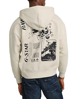 G-Star Raw Men's Heavyweight Zip-Front Poster Back Hoodie