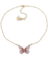 lonna & lilly Gold-Tone Butterfly Pendant Necklace, 16" + 3" extender