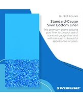 Swimline 18-Ft Round Above Ground Swimming Pool Wall Overlap Liner, Swirl Blue