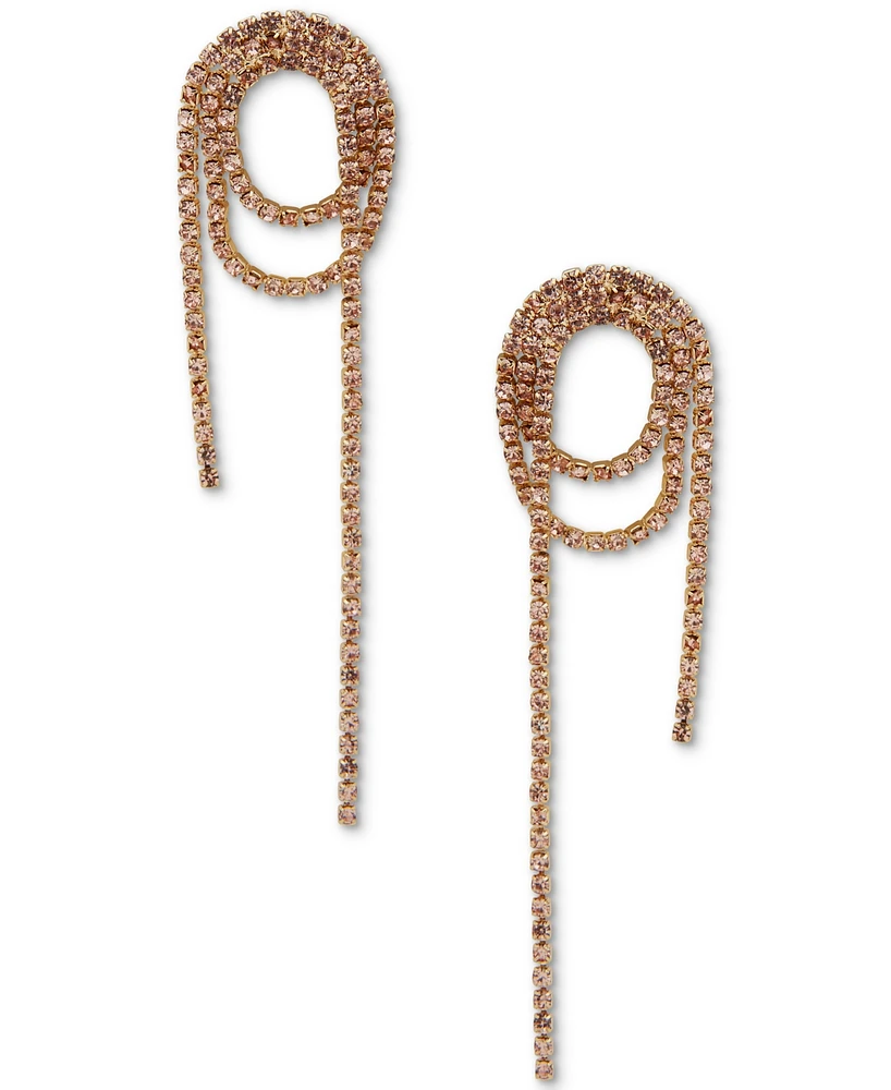 lonna & lilly Gold-Tone Color Pave Loop Statement Earrings