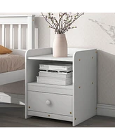 Streamdale Furniture Twin Bed With Headboard And Footboard For Kids, Teens, Adults, With A Nightstand