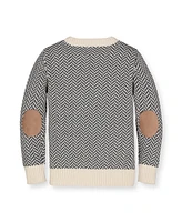 Hope & Henry Boys Organic Crewneck Pullover Sweater with Elbow Patches