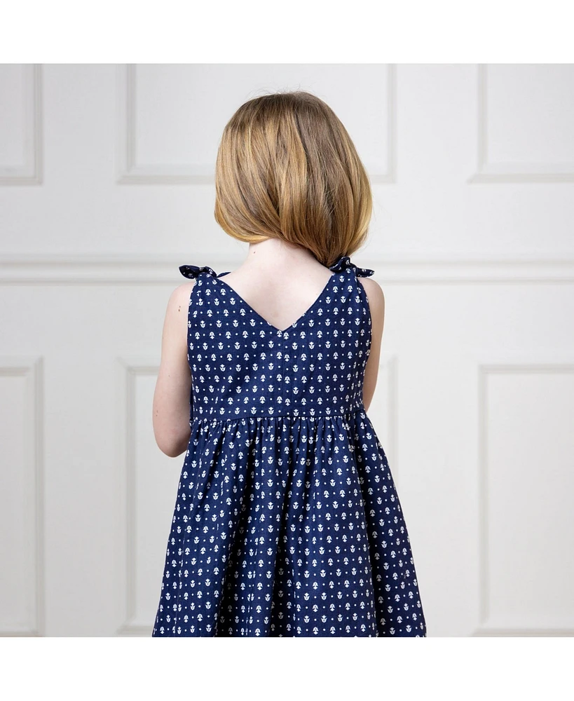 Hope & Henry Toddler Girls Sleeveless Bow Shoulder Swing Dress Linen