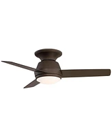 Casa Vieja 44" Marbella Breeze Modern Indoor Hugger Ceiling Fan with Dimmable Led Light Remote Control Bronze Opal Glass for Living Kitchen House Bedr