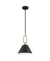 Stiffel Meyer 11 1/2" Wide Black and Warm Gold Mini Pendant