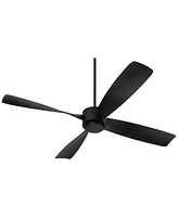 56" Grand Milano Modern Industrial Outdoor Ceiling Fan with Remote Control Black Damp Rated for Patio Exterior House Home Porch Gazebo Garage Barn