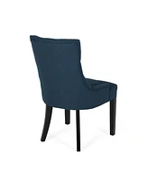 Contemporary Tufted Dining Chair with Buttonless Diamond Stitch and Tapered Legs