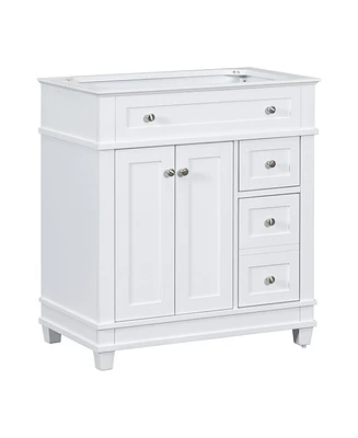 Simplie Fun Retro Style Bathroom Vanity with Ample Storage and Soft-Close Hinges