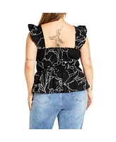 City Chic Women's Marli Print Top