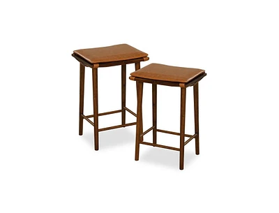 Slickblue Set of 2 Barstools with Removable Cushion and Footrest