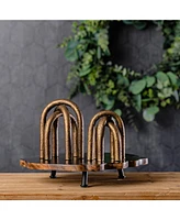 Slickblue Set of 2 Modern Metal Arches Sculptures for Contemporary Deco