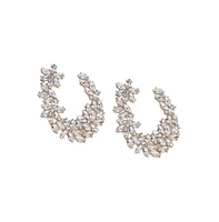 Sohi Women's Stone Cluster Stud Earrings