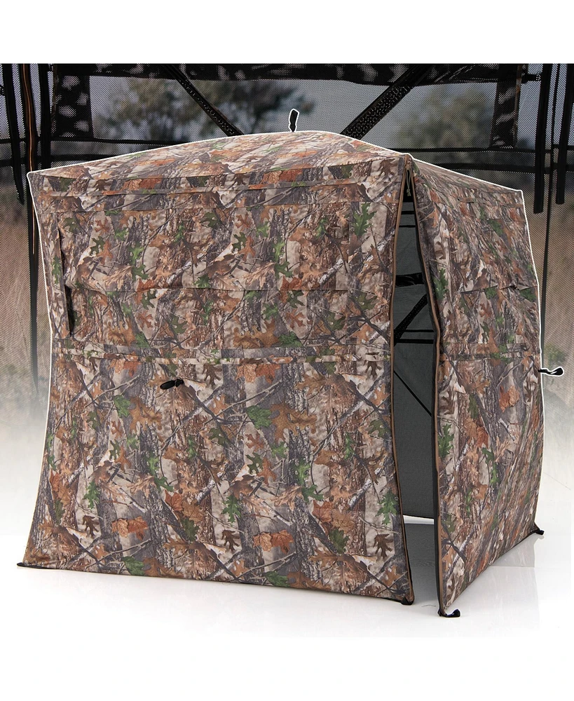 Slickblue Hunting Blind 360 Degree One-Way See-Through Ground Blind for 2-3 Person