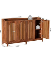Tribesigns Sideboard Buffet Cabinet, 57" Farmhouse Storage Cabinet with Shutter Doors and Adjustable Shelf, Freestanding Storage Cabinet for Dining Ro