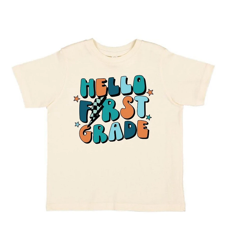Sweet Wink Toddler Boys Hello First Grade Short Sleeve T-Shirt