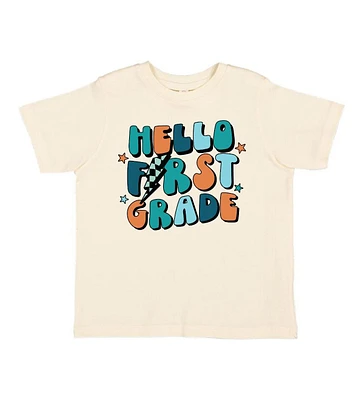 Sweet Wink Toddler Boys Hello First Grade Short Sleeve T-Shirt