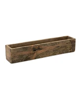 Slickblue Rectangular Wood Planter 21.5 Inches - Natural Finish for Indoor Plants