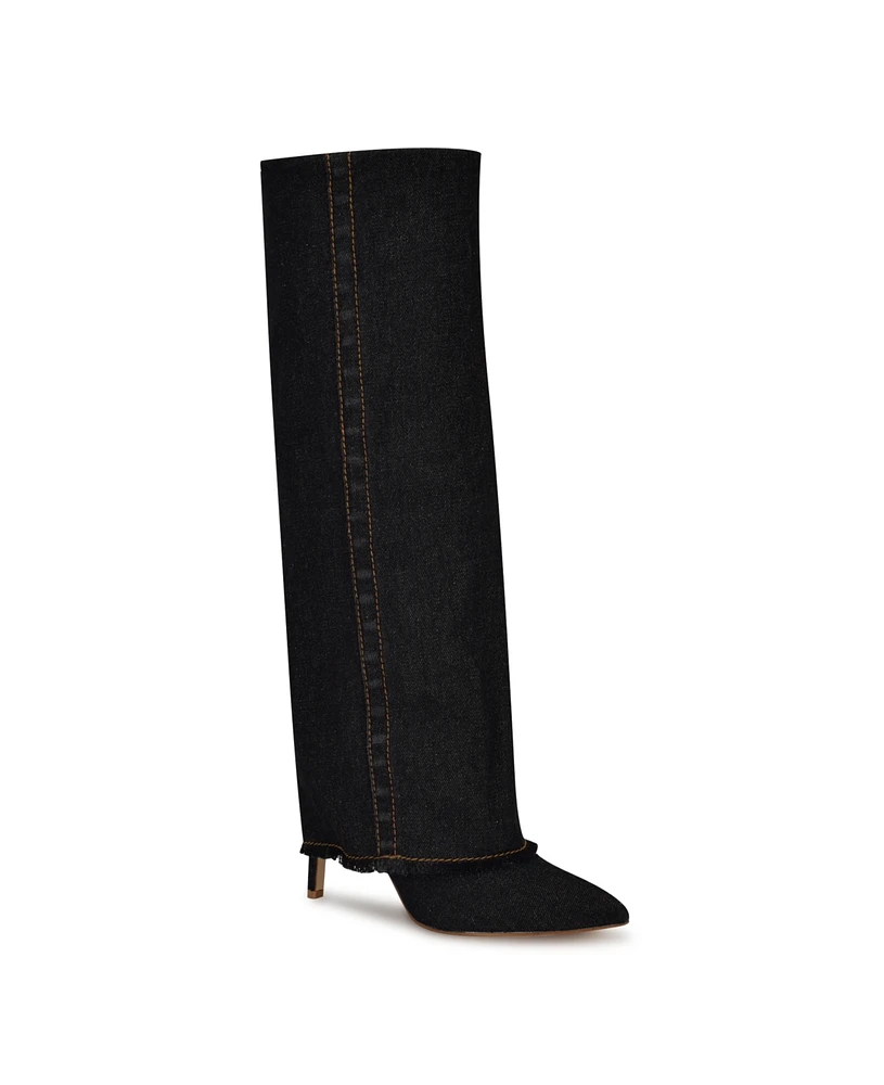 Nine West Women's Rhoree Pointy Toe Stiletto Heel Knee High Boots